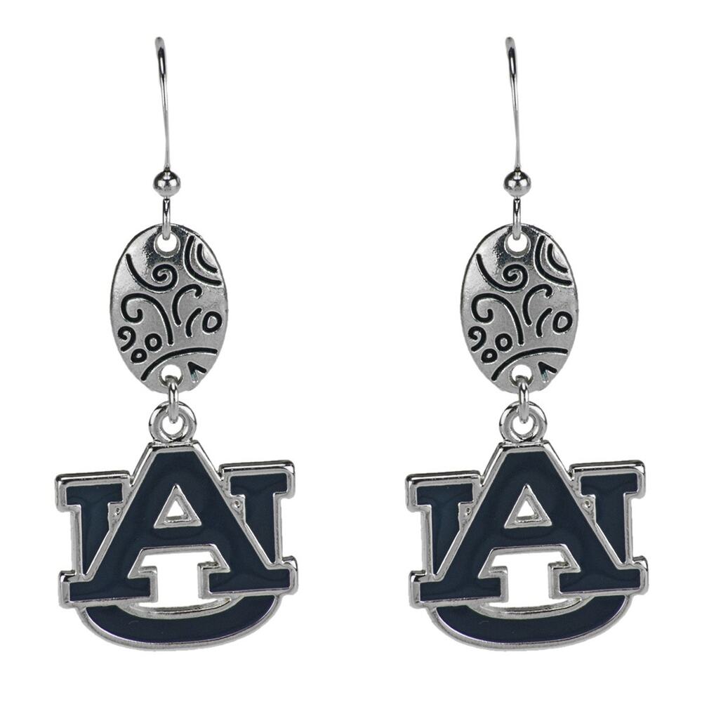 Auburn Tigers Swirl Drop Earrings Women's Team Logo NCAA